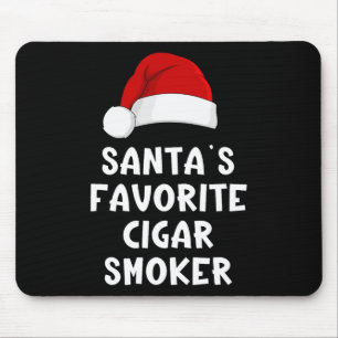 Tapis De Souris Fumeur de cigare préféré du Père Noël de Noël Ciga