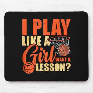 Tapis De Souris Fun Basketball Je Joue Comme Une Fille