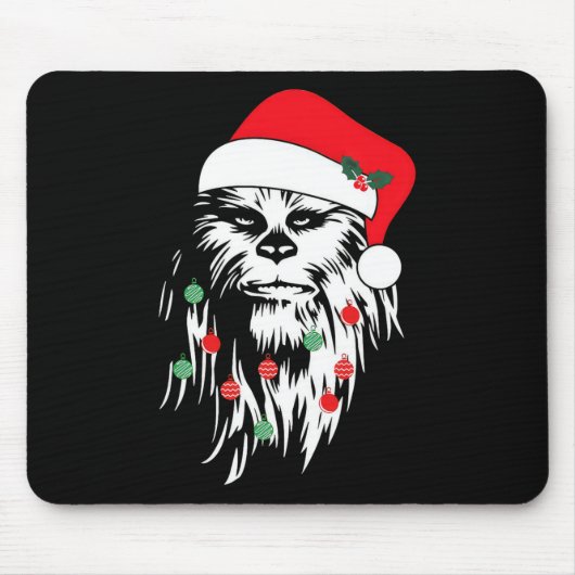 Tapis De Souris Fun Bigfoot visage Santa Hat mignon Noël Noël (Devant)