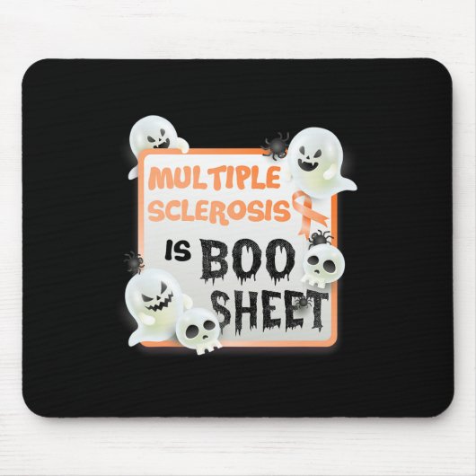 Tapis De Souris Fun Boo Halloween Ghost Ms Multiple Sclerose (Devant)