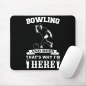Tapis De Souris Fun Bowling Team Papa Gift Bowling et Bière (Avec souris)