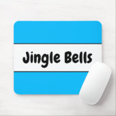 Tapis De Souris Fun Bright Sky Blue White Christmas Jingle Bells (Avec souris)