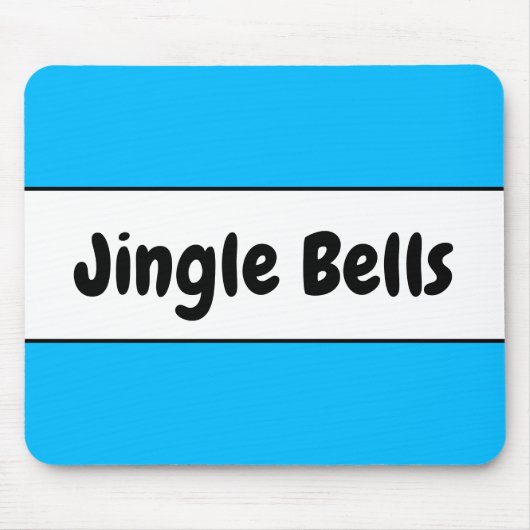 Tapis De Souris Fun Bright Sky Blue White Christmas Jingle Bells (Devant)