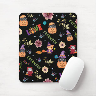 Tapis De Souris Fun Casquette violet Catoween, mignon Citrouille o