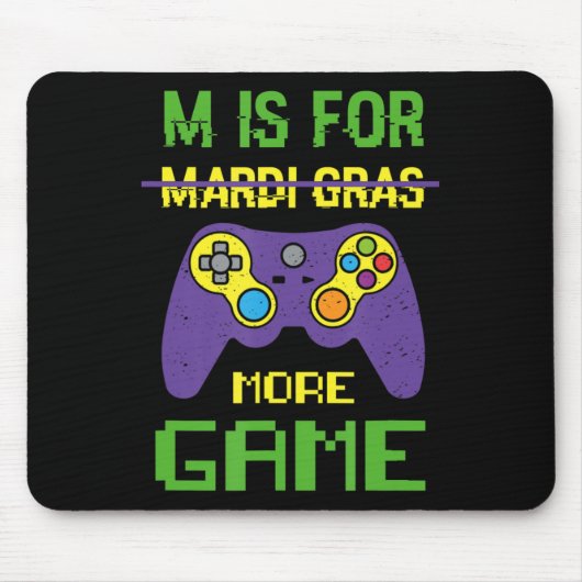 Tapis De Souris Fun Celebrate Mardi Gras Video Game Controller Gam (Devant)