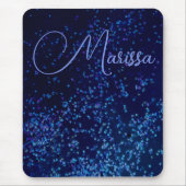 Tapis De Souris Fun Chic Personnalisé Confetti Bleu (Devant)