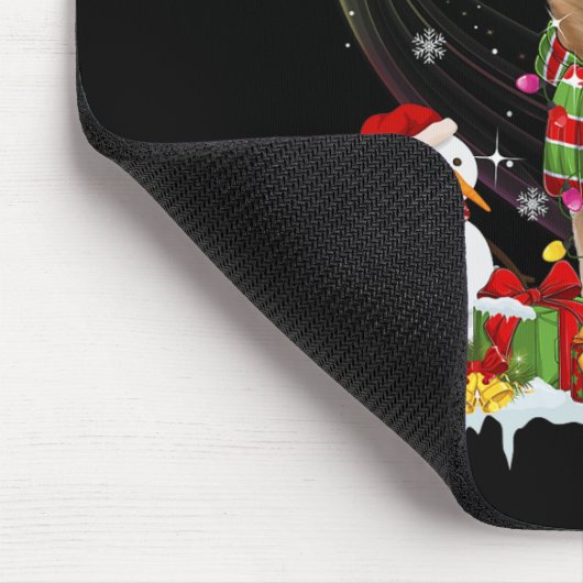 Tapis De Souris Fun Chihuahua Noël Chien moche Santa Hat Lumières (Coin)