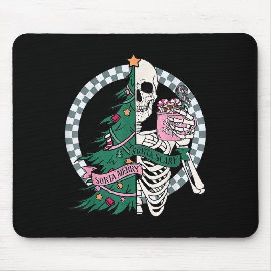 Tapis De Souris Fun Christmas Sorta Merry Sorta Scandale Skeleton  (Devant)