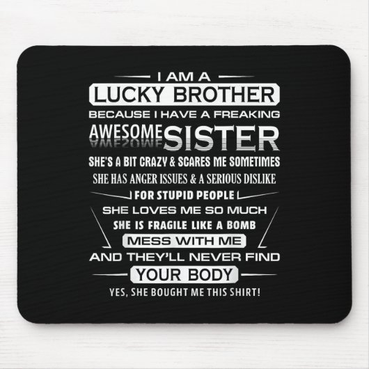 Tapis De Souris Fun De Noël Pour Frère De Soeur 1 (Devant)