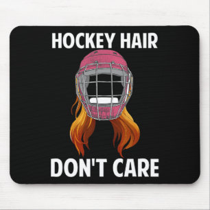 Tapis De Souris Fun Hockey Hair s'en fiche Wintersports Female Hoc