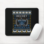 Tapis De Souris Fun Hockey Menorah Hanoukka Festival juif Vacances (Avec souris)