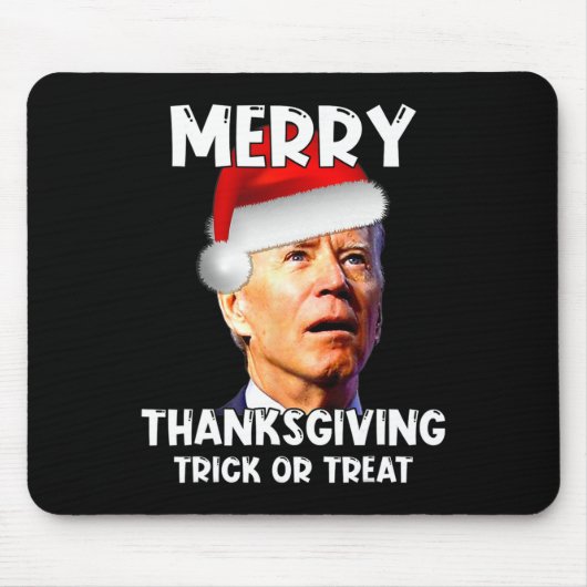 Tapis De Souris Fun Joe Biden Santa Hat Joyeux Thanksgiving Christ (Devant)