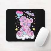 Tapis De Souris Fun Kawaii Pastel Goth mignonne Ours Déplaisant An (Avec souris)