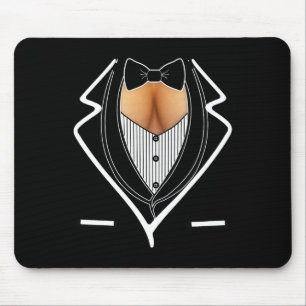 Tapis De Souris Fun Ladies Cleavage Tuxedo Party Mardi Gras Tailga