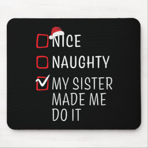 Tapis De Souris Fun Naughty Nice Noël Famille Pajama Hommes Femmes