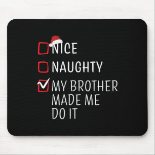 Tapis De Souris Fun Naughty Nice Noël Famille Pajama Hommes Femmes