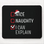 Tapis De Souris Fun Naughty Nice Noël Famille Pajama Hommes Femmes (Devant)