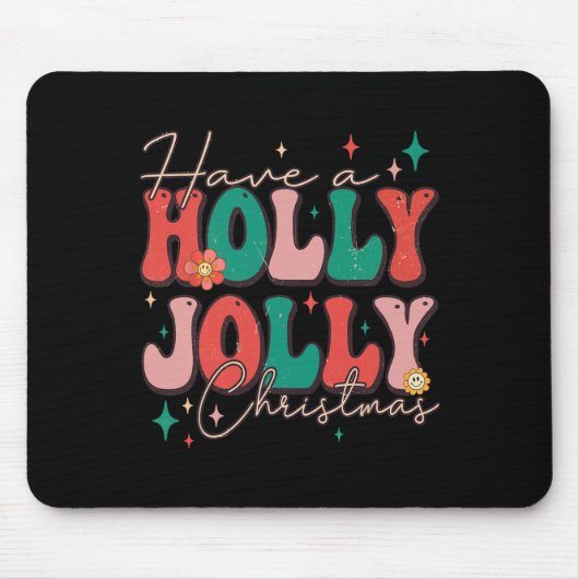 Tapis De Souris Fun Noël Avoir Holly Noël Jolly Noël (Devant)