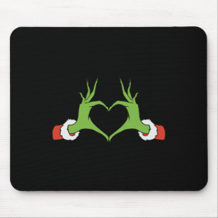Tapis De Souris Fun Noël Mains Faire Coeur Amusant Noël