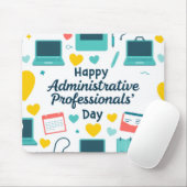 Tapis De Souris Fun Office Icons Administrative Day Pattern (Avec souris)