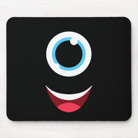 Tapis De Souris Fun Scanner Monster Eyeball Face Facile Halloween  (Devant)