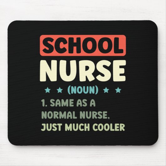 Tapis De Souris Fun School Nurse Définition Retour À L'École (Devant)