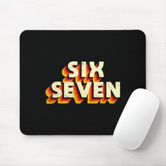 Tapis De Souris Fun Six Seven 6 7 Meme Design  (Avec souris)