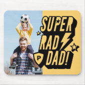Tapis De Souris Fun Super Rad Papa Superhero Comédie Monogramme &  (Devant)