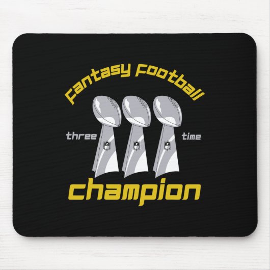 Tapis De Souris Fun Three Time Fantasy Football League Champion Tr (Devant)