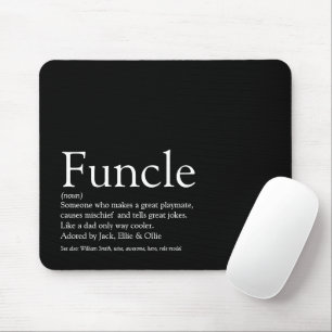 Tapis De Souris Funcle oncle Cool amusant moderne noir et blanc