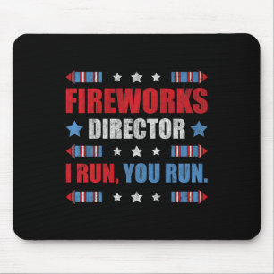 Tapis De Souris Funky 4 juillet Fireworks Directeur Je Vous Exécut