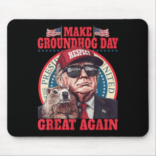Tapis De Souris Funky Rendre la Journée de la marmotte à nouveau g