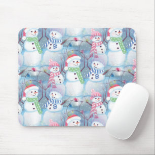 Tapis De Souris Funky Snowmen Noël Arbre String Motif