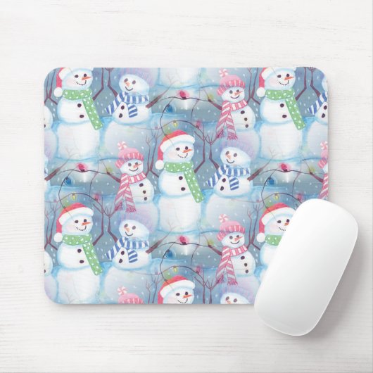 Tapis De Souris Funky Snowmen Noël Arbre String Motif (Avec souris)