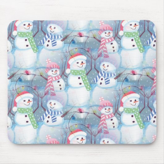 Tapis De Souris Funky Snowmen Noël Arbre String Motif (Devant)