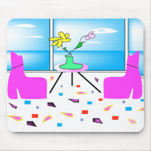 Tapis De Souris Funky Whimsical Colorful Miami, Graphic