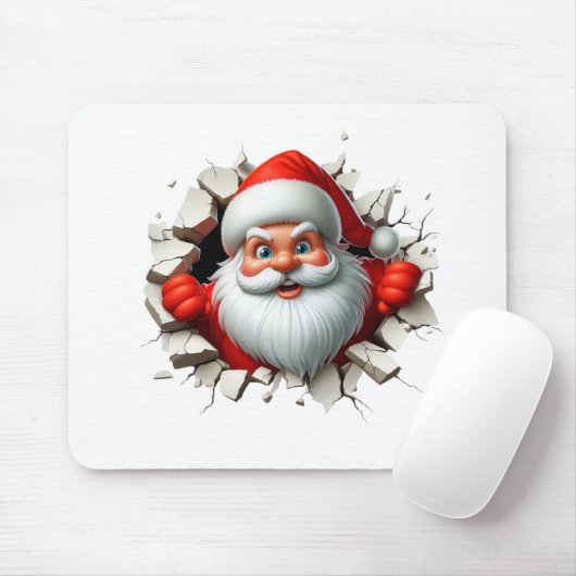 Tapis De Souris Funny 3D Santa Claus Christmas Holiday Design (Avec souris)