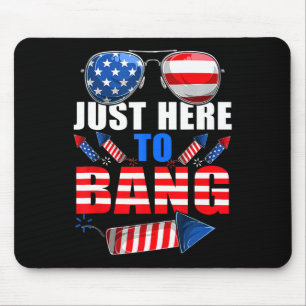 Tapis De Souris Funny 4 juillet Usa Sungles Fireworks Bang Patri