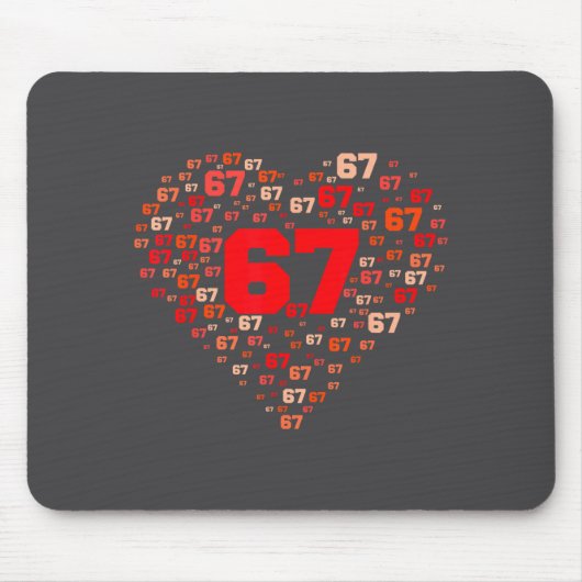 Tapis De Souris Funny 67 Meme Six Seven Heart Matching Couples Val (Devant)