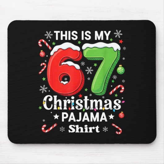 Tapis De Souris Funny 67 Six Seven Meme Christmas Pajama Shirt Kid (Devant)