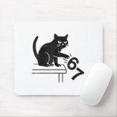 Tapis De Souris Funny 6 7 Meme Cat Knocking Off 67  (Avec souris)