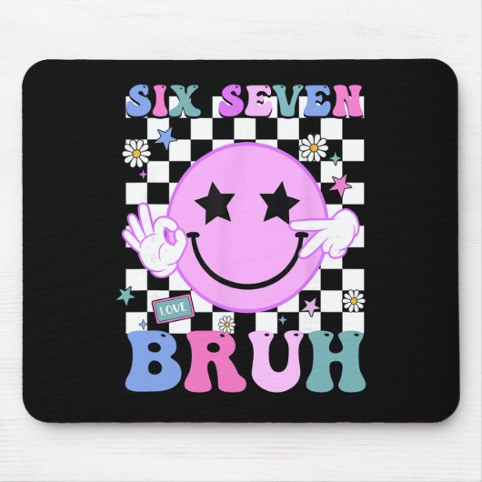 Tapis De Souris Funny 6 7 Meme Cute Gen Alpha Teacher Six Seven Br (Devant)