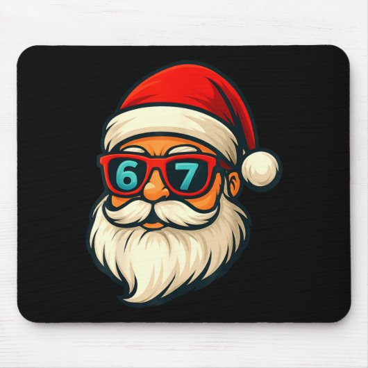 Tapis De Souris Funny 6 7 Six Seven Meme Santa Face 67 Christmas Y (Devant)