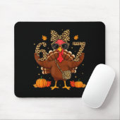 Tapis De Souris Funny 6 7 Thanksgiving Leopard Bow Turkey Six Seve (Avec souris)