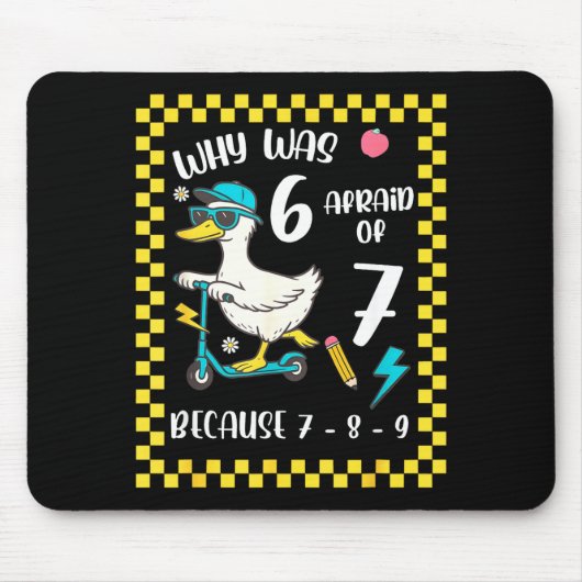 Tapis De Souris Funny 6 Afraid Of 7 Silly Goose Six Seven 67 Meme (Devant)