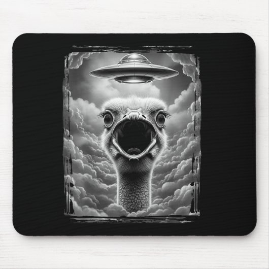 Tapis De Souris Funny Alien Turkey Ufo Selfie Thanksgiving Men Wom (Devant)