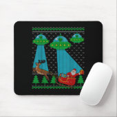 Tapis De Souris Funny Alien Ufo Santa Sleigh Ugly Christmas Sweate (Avec souris)