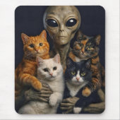Tapis De Souris Funny Alien with Cats Renaissance Art (Devant)