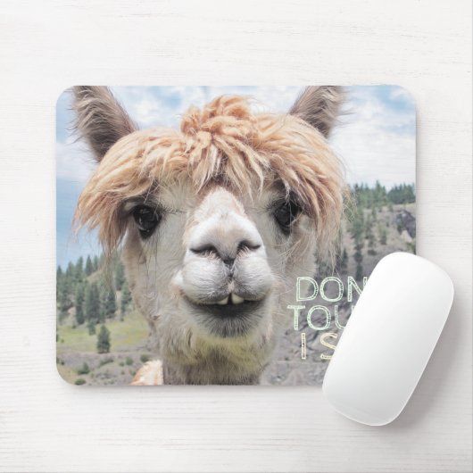 Tapis De Souris Funny Alpaca Llama Don't Touch I Spit (Avec souris)