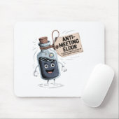 Tapis De Souris Funny Anti-Meeting Elixir | Retro Cartoon Office H (Avec souris)